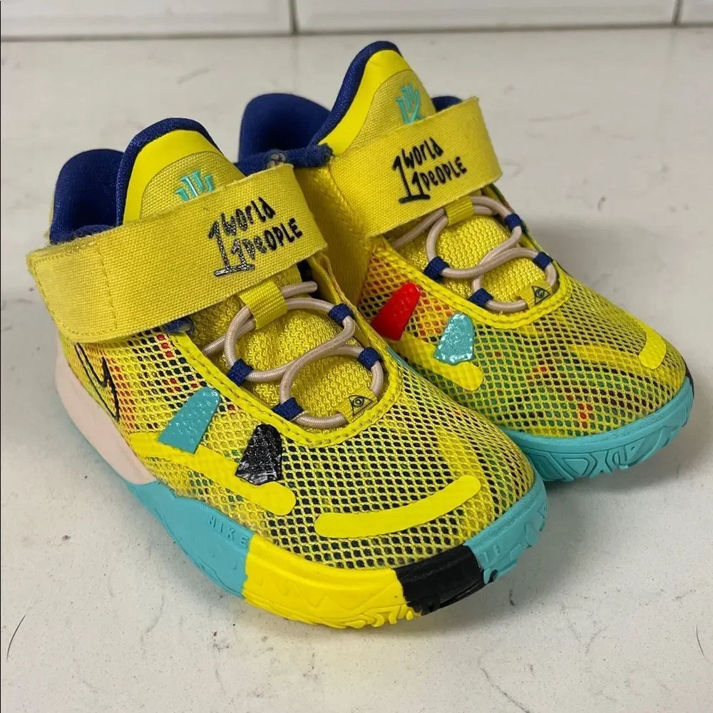 2021 Nike Kyrie 7 TD '1 World 1 People' CT4980 700 Size 8C Yellow Strike
